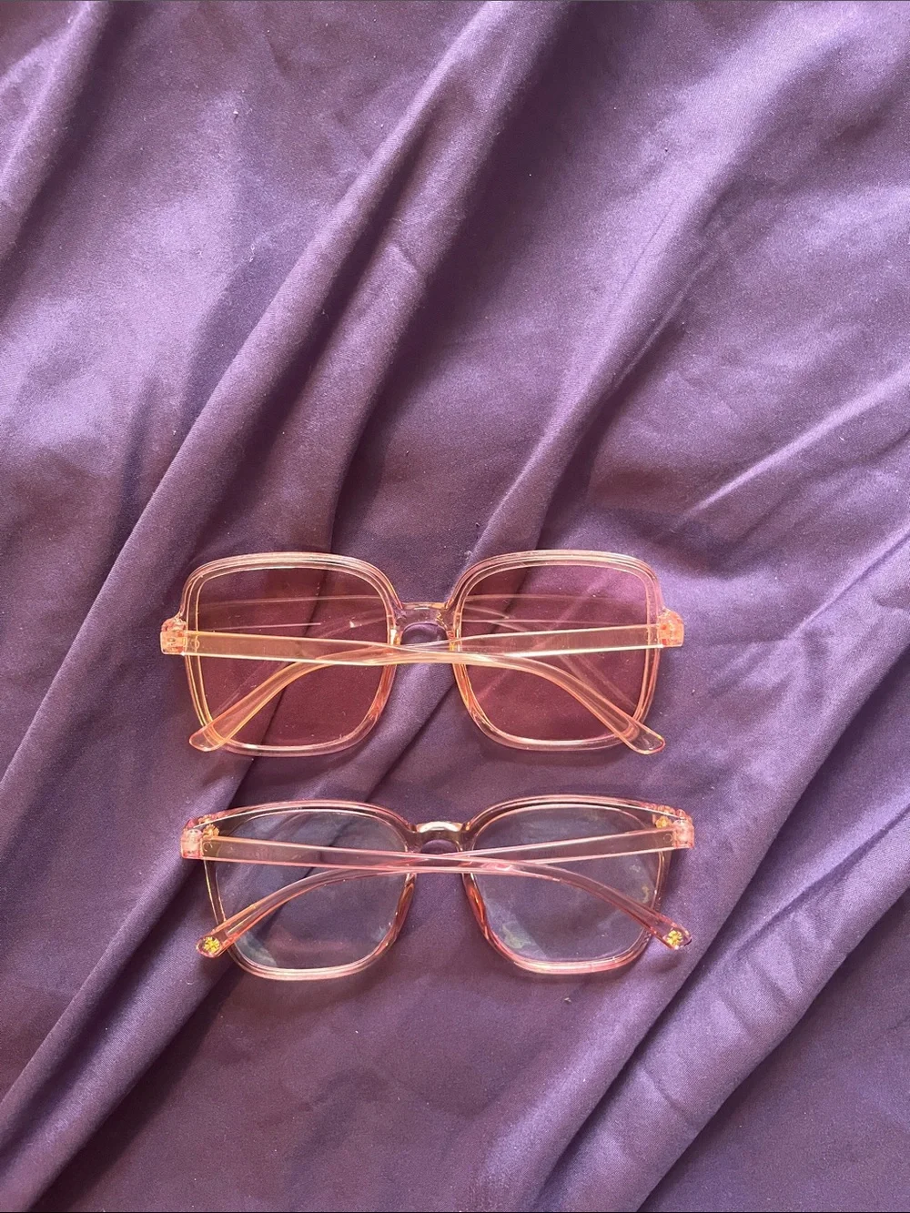 Transparent Pink Square & Rounded Frame Glasses - Stylish Women's Accessories